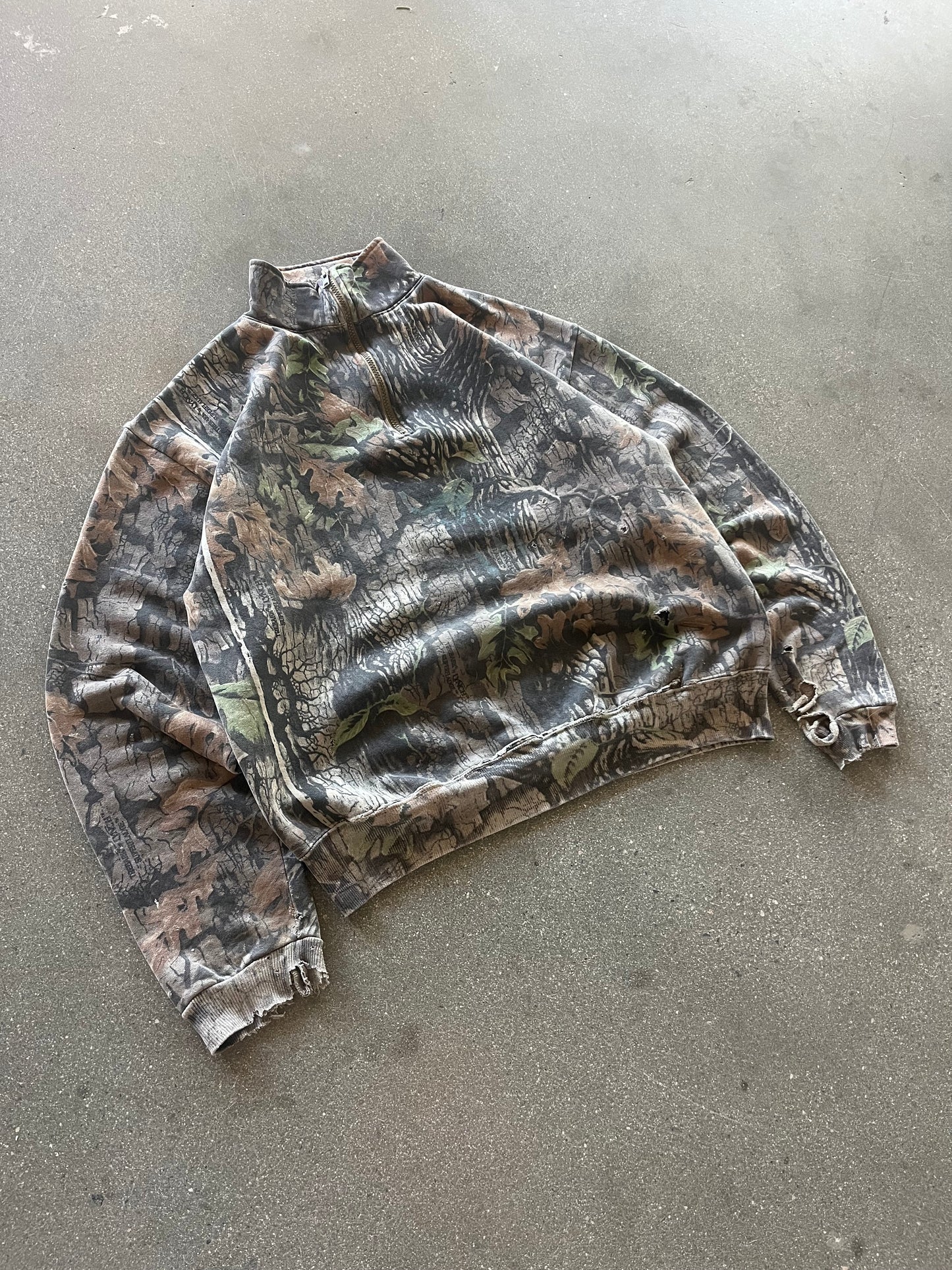 90’S REALTREE CAMO QUARTER ZIP - BOXY L