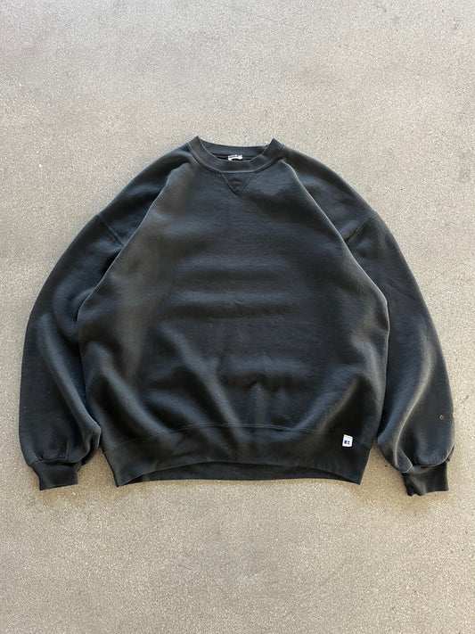 90’S BLACK RUSSEL CREWNECK - BOXY L
