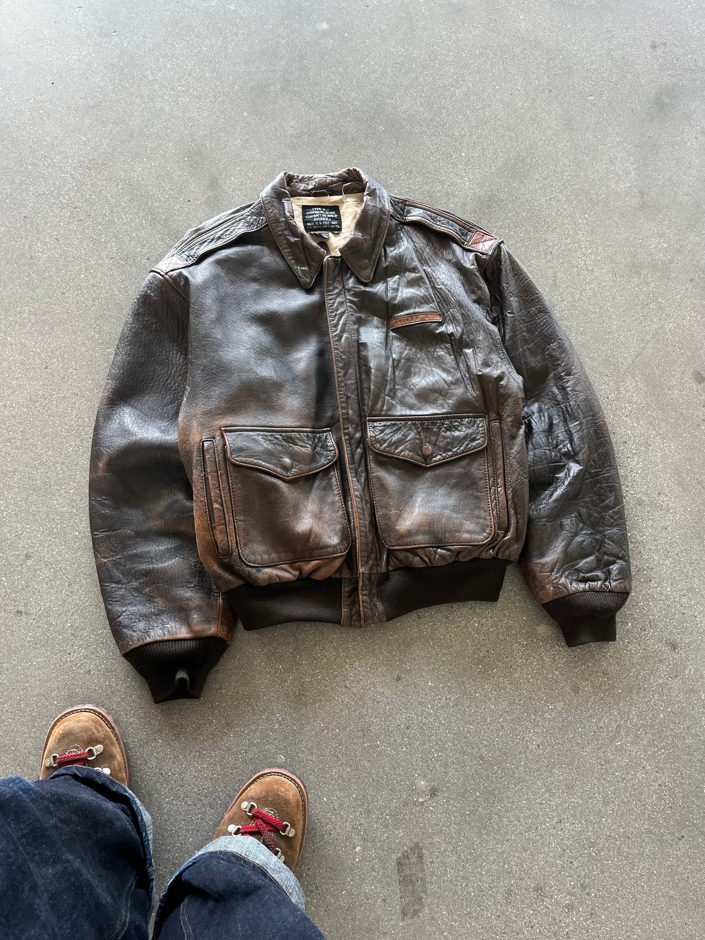 80’S AVIREX TYPE A-2 FLIGHT JACKET - BOXY M