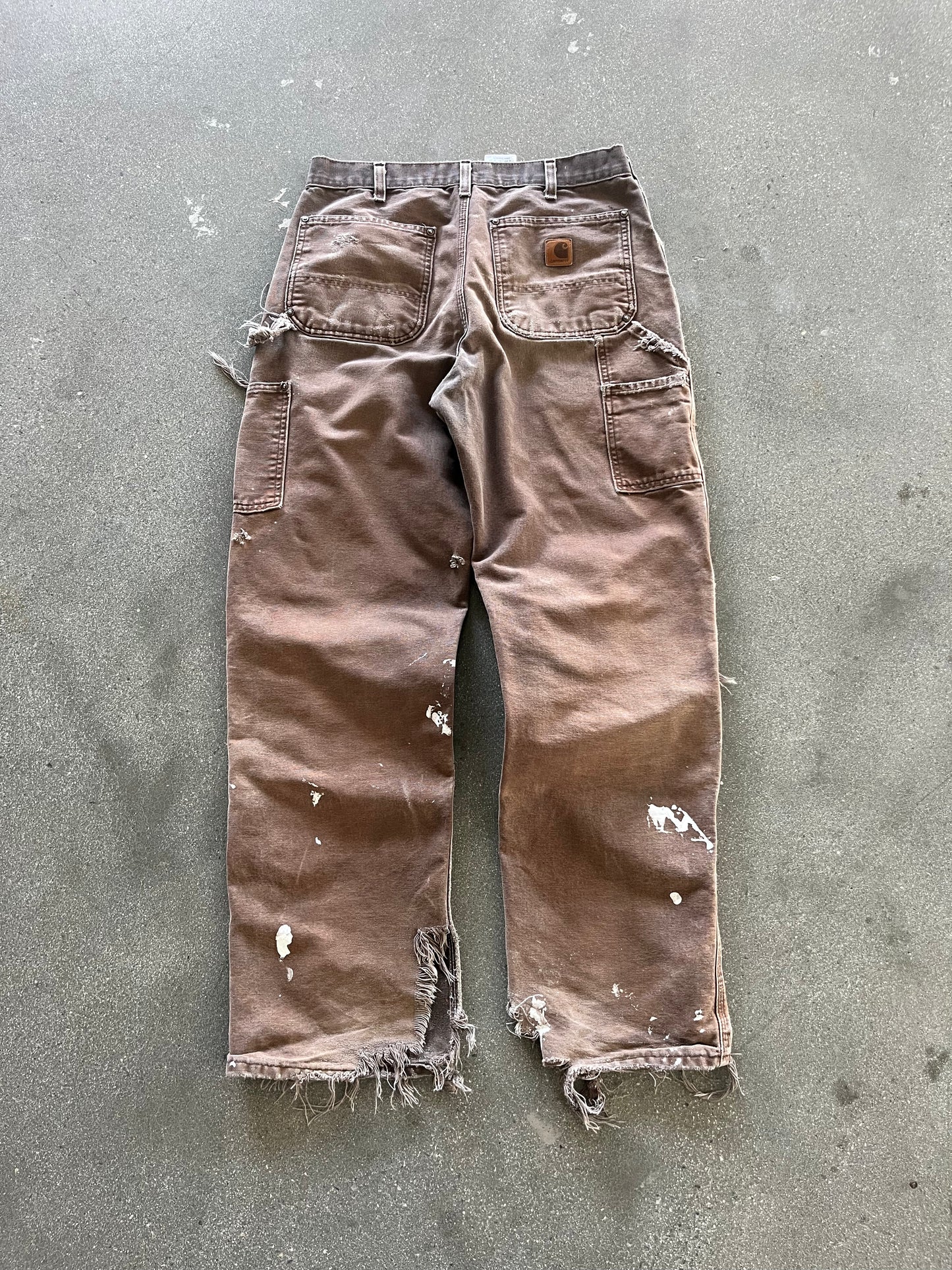 90’S BROWN DISTRESSED CARHARTT DOUBLE KNEES - 32