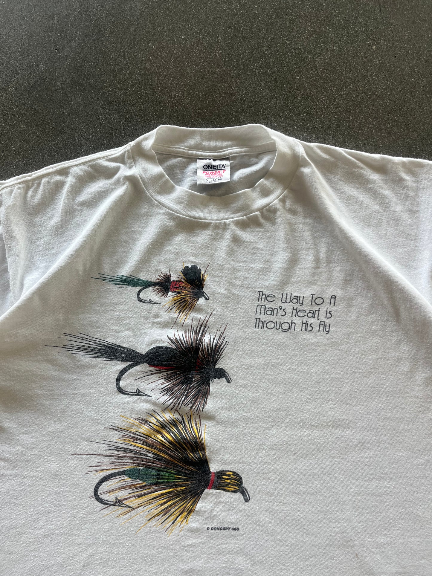 90’S “THE WAY TO A MANS HEART IS THROUGH HIS FLY” TEE - BOXY L