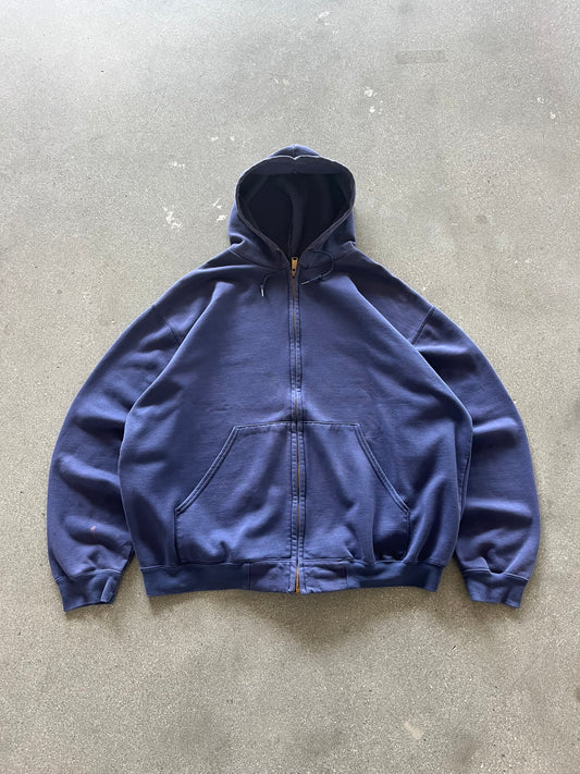 90’S FADED NAVY CARHARTT ZIP UP HOODIE - BOXY XL