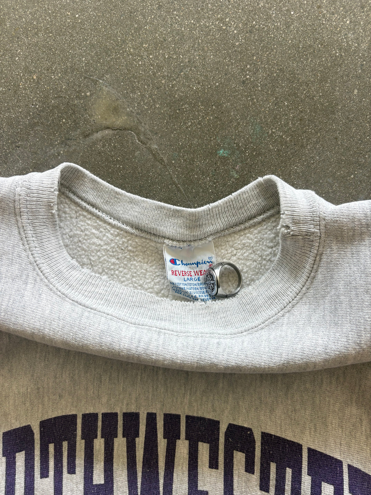 90’S HEATHER GRAY “NORTHWESTERN” REVERSE WEAVE - M