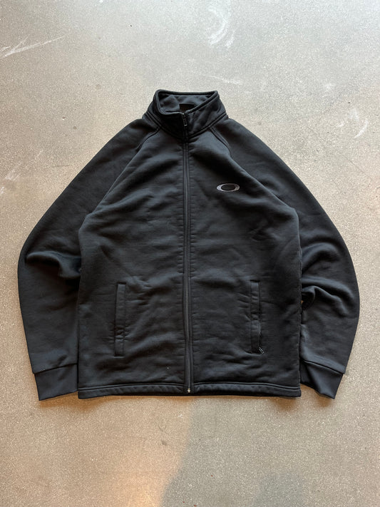 2000’S JET BLACK OAKLEY ZIP UP - L