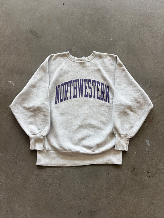 90’S HEATHER GRAY “NORTHWESTERN” REVERSE WEAVE - M