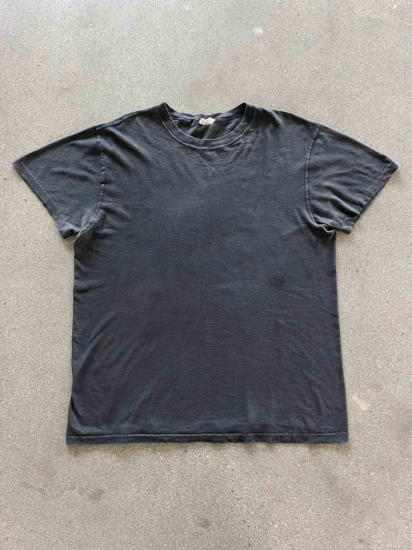90’S FADED BLACK BLANK TEE - L