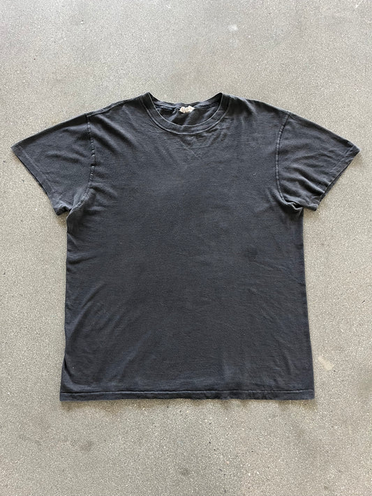 90’S FADED BLACK BLANK TEE - L