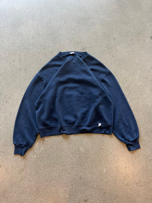 90’S NAVY RUSSELL ATHLETIC CREWNECK - BOXY M/L