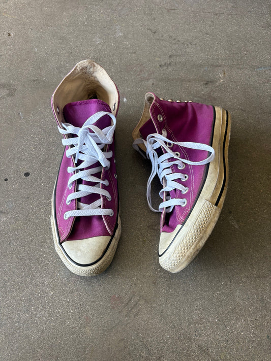 miUSA 80’S HIGH TOP STUDDED MAGENTA CONVERSE - 8 US MENS