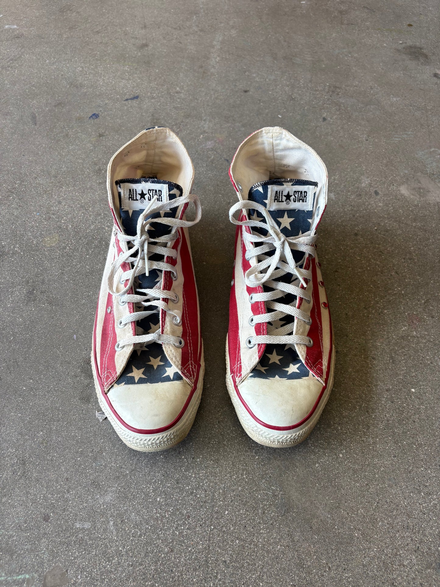 miUSA 90’S HIGH TOP STUDDED AMERICAN FLAG CONVERSE - 12 US MENS