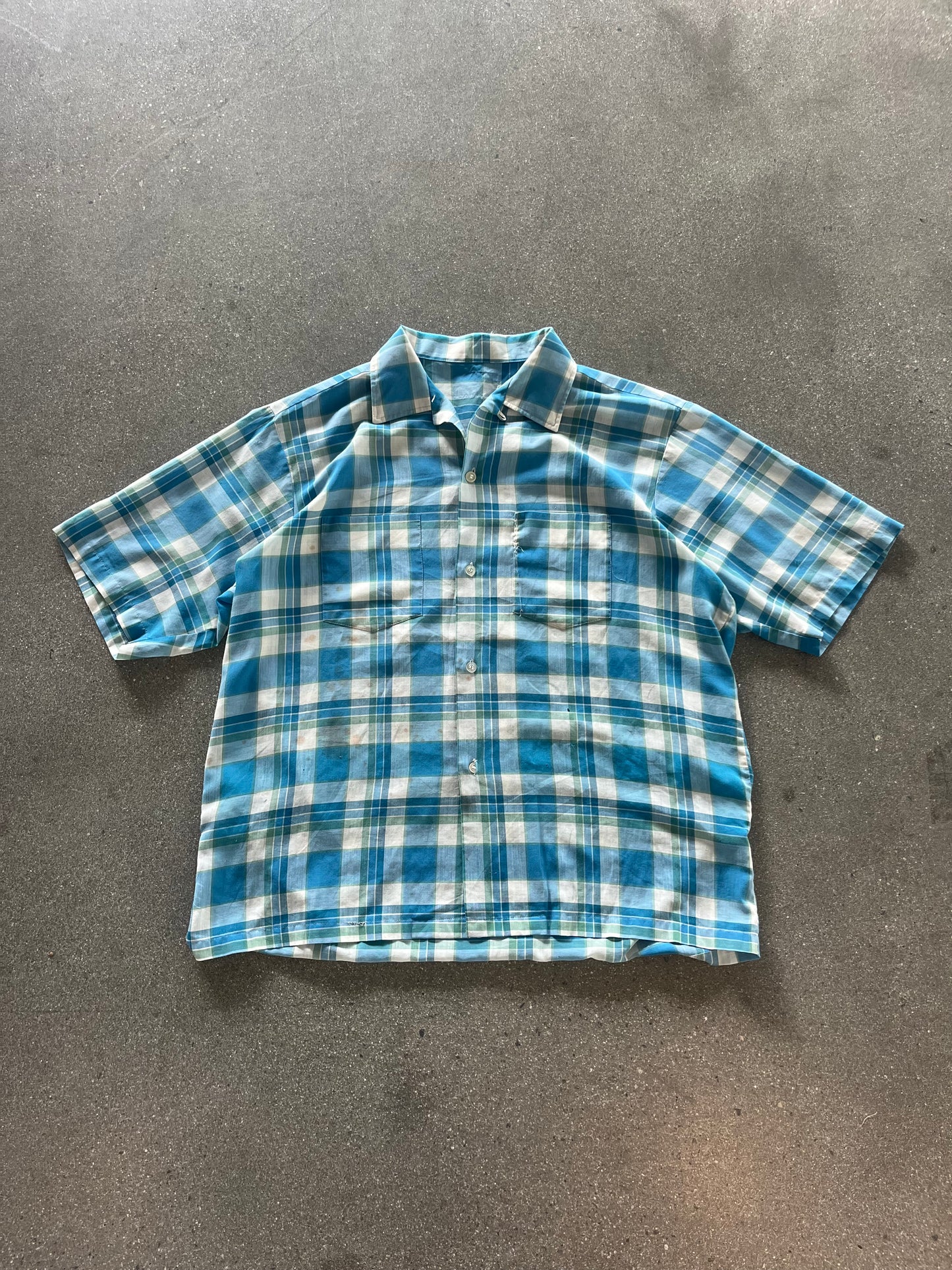 60’S TWO POCKET LOOP CAMP COLLAR SHIRT - L