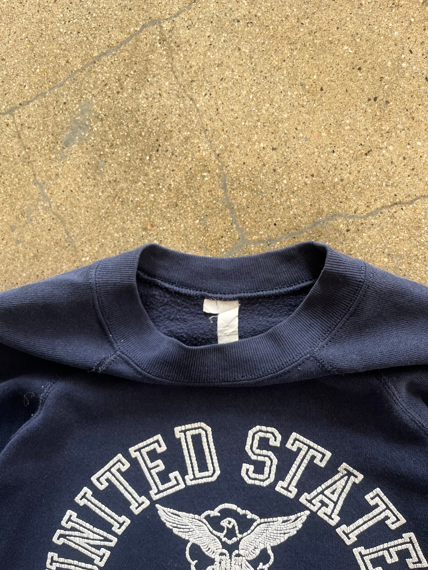 80’S MIDNIGHT NAVY AIR FORCE RAGLAN CREWNECK - BOXY L