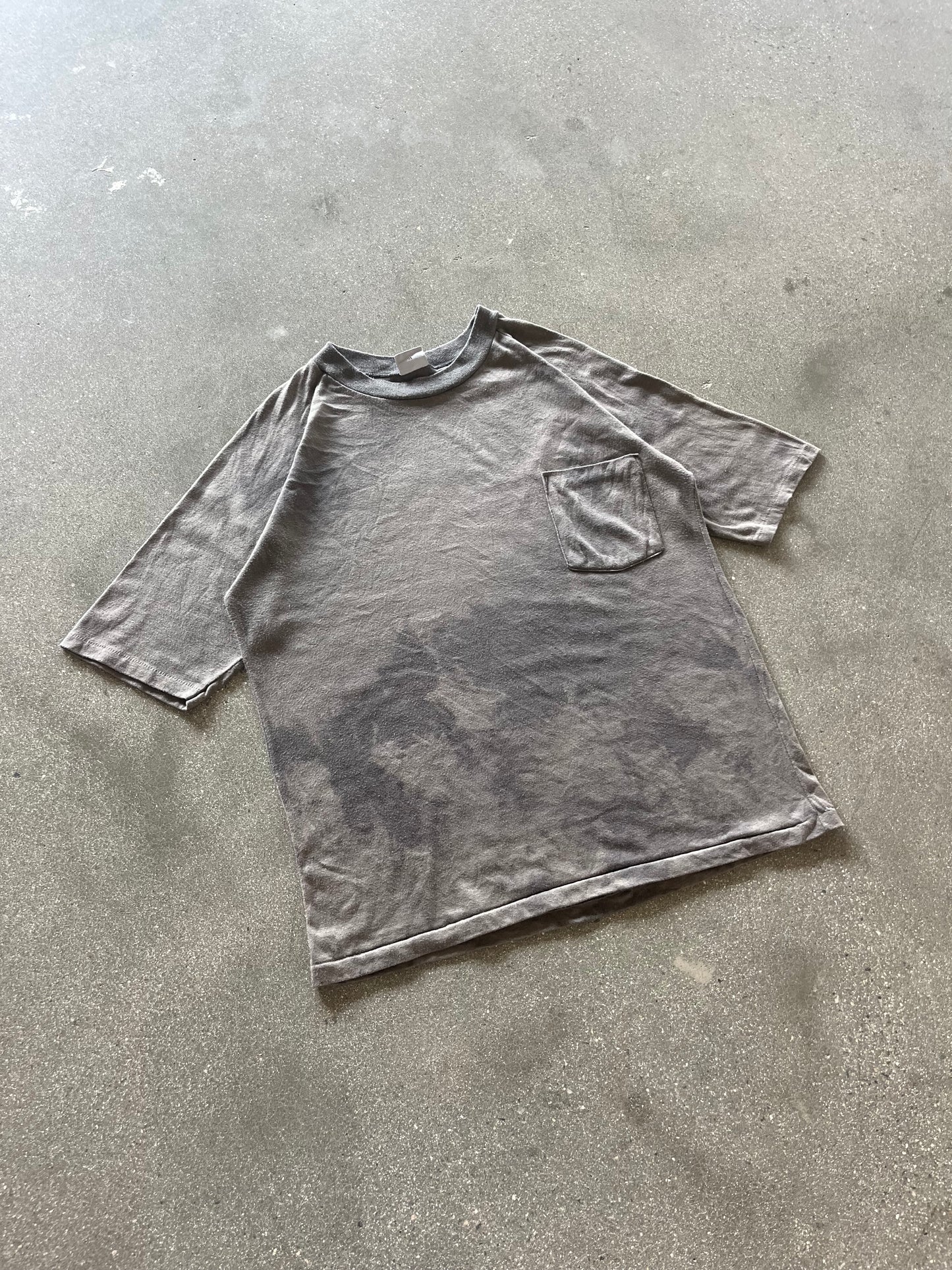 80’S SUNFADED CHARCOAL RAGLAN POCKET TEE - BOXY M