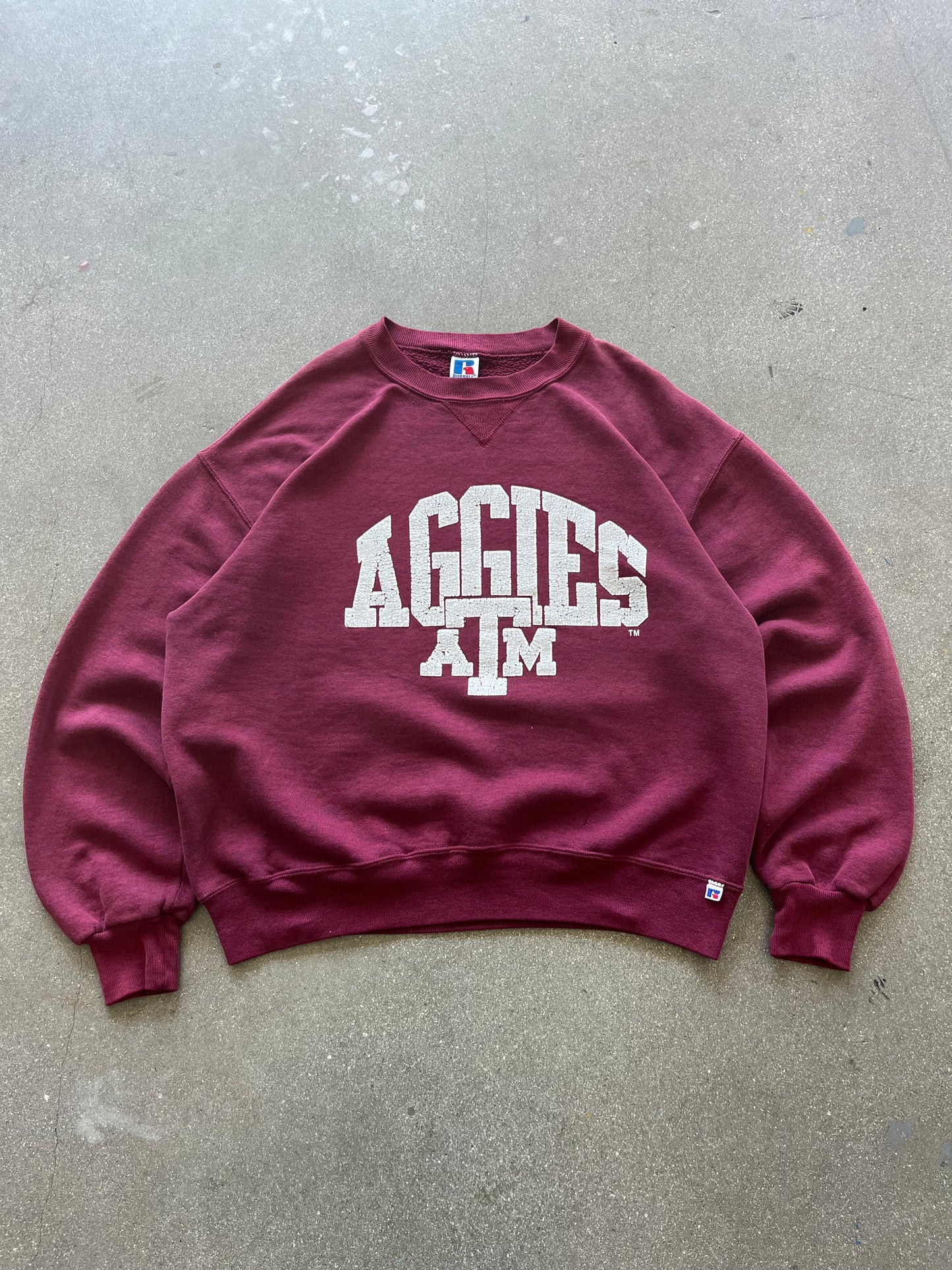 90’S SUNFADED “TEXAS A&M” RUSSELL CREWNECK - BOXY L