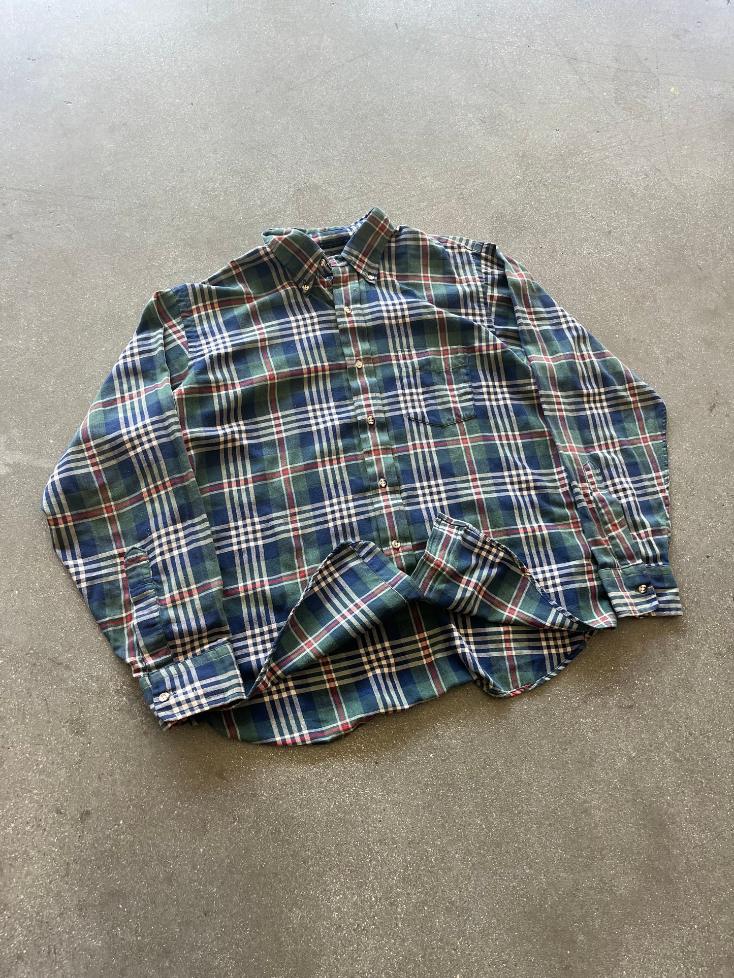 80’S ANDOVER MULTI COLORED WOVEN FLANNEL - BOXY M/L