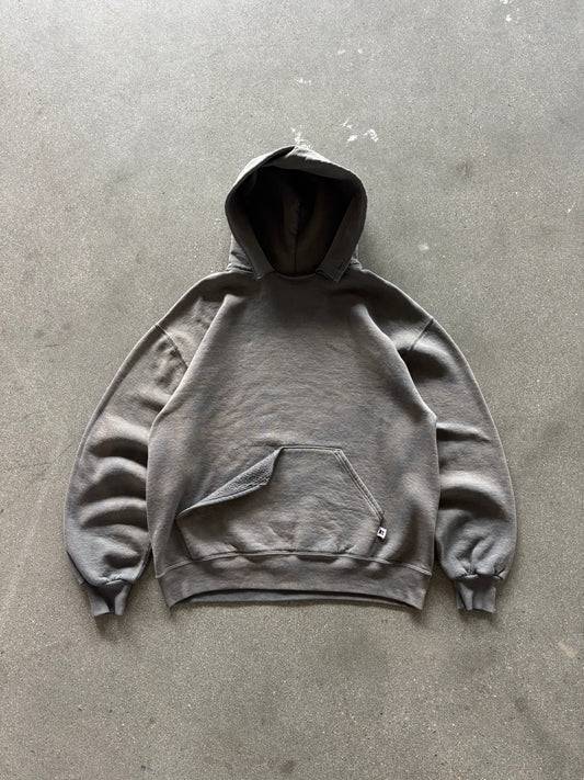 90’S SUNFADED CHARCOAL RUSSELL HOODIE - L