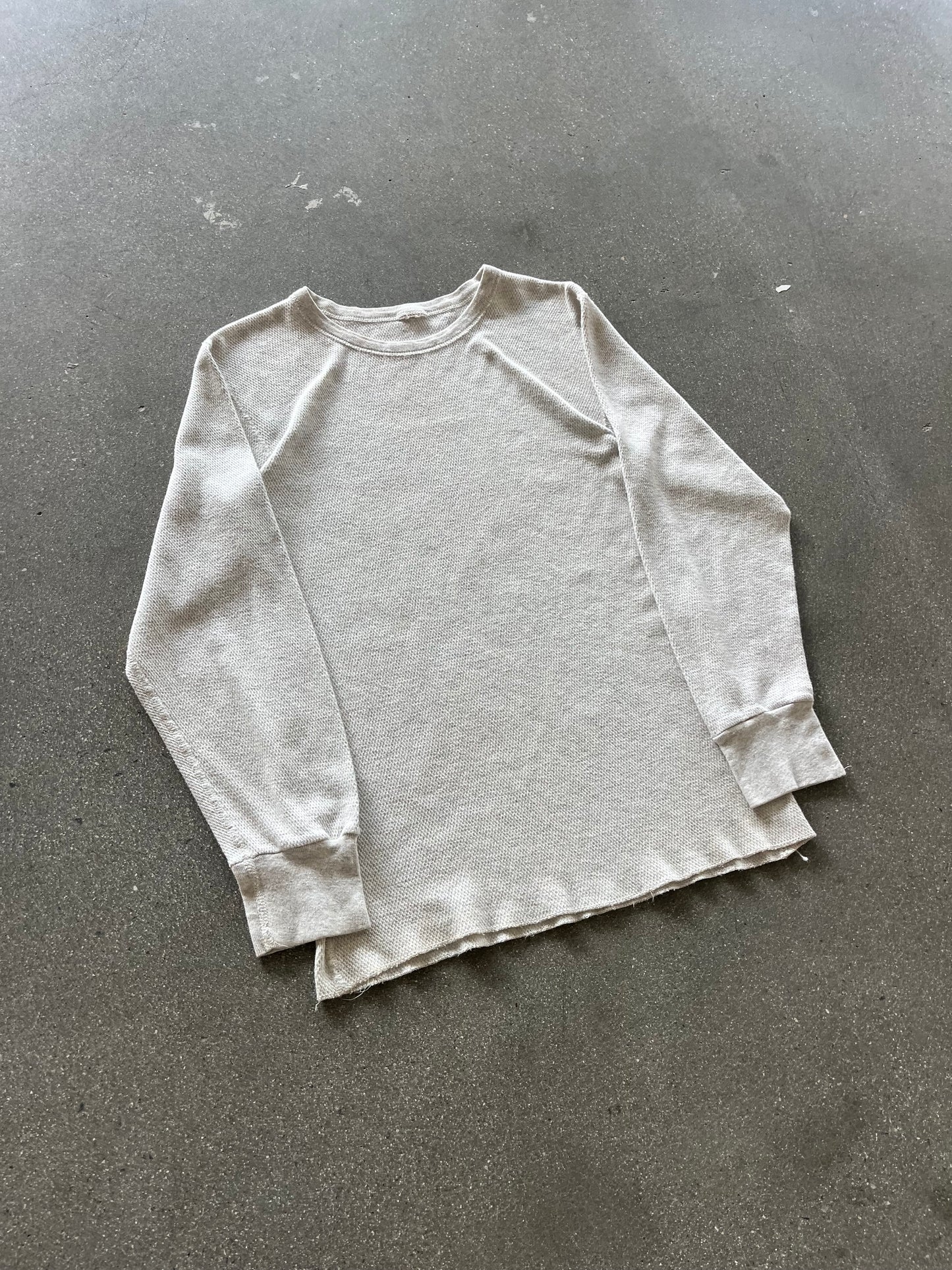 80’S HEATHER GRAY WAFFLE THERMAL - L