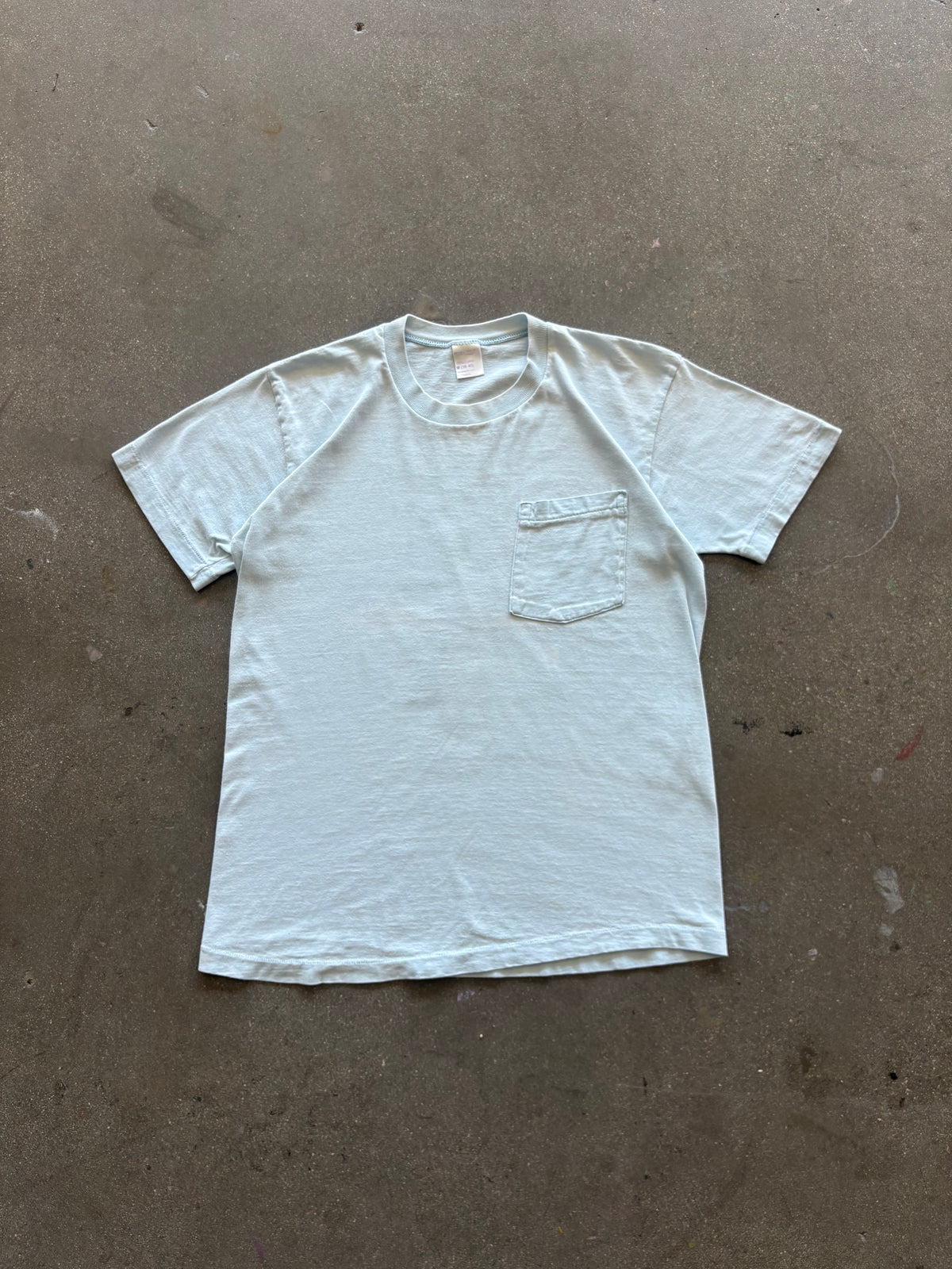 80’S JCPENNEY BABY BLUE POCKET TEE - S/M