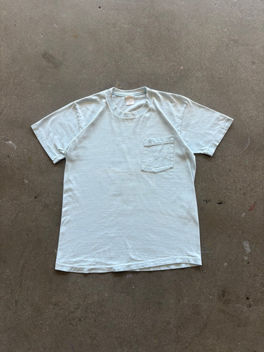 80’S JCPENNEY BABY BLUE POCKET TEE - S/M