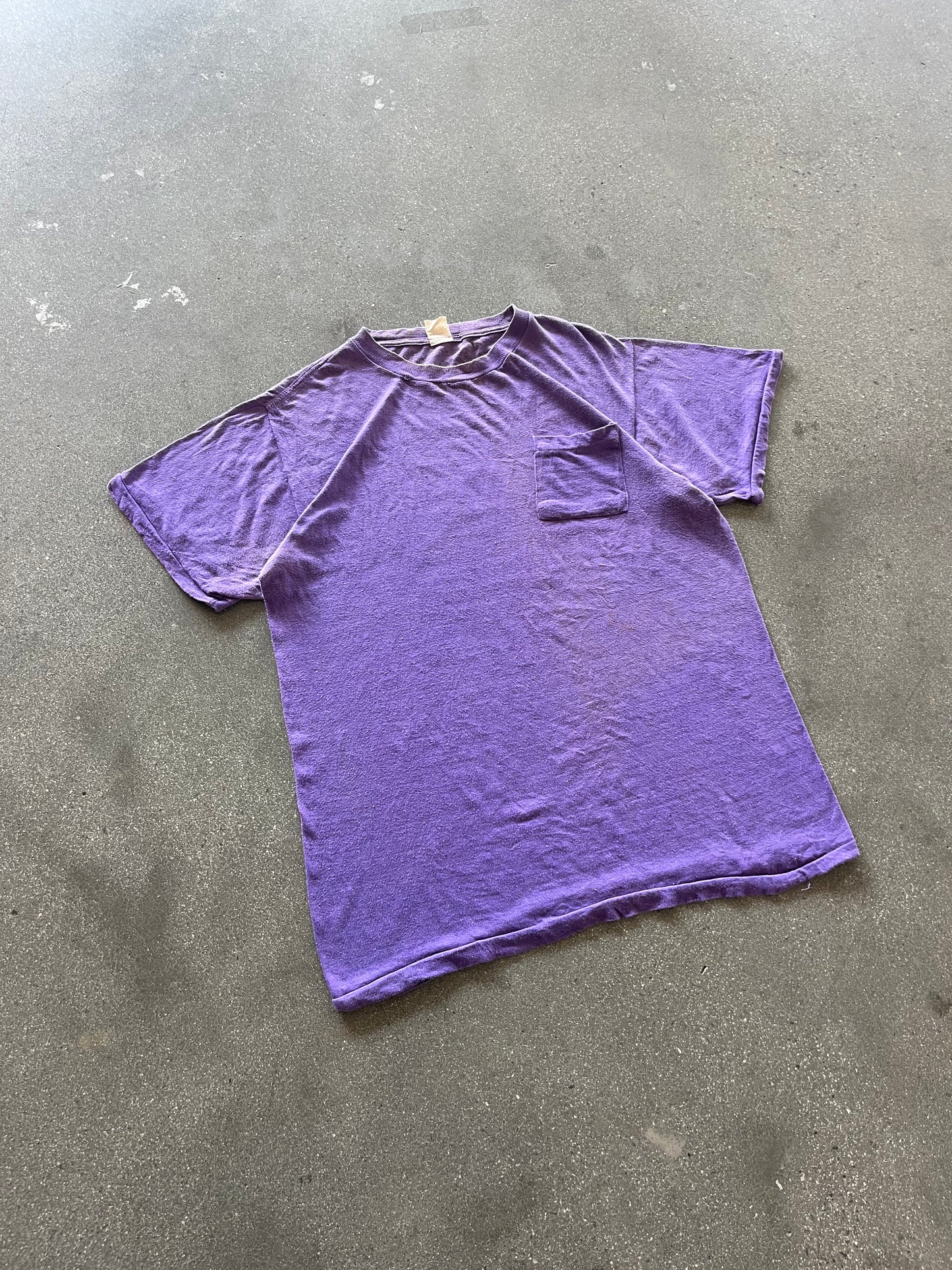 80’S FADED GRAPE SELVEDGE POCKET TEE - L/XL