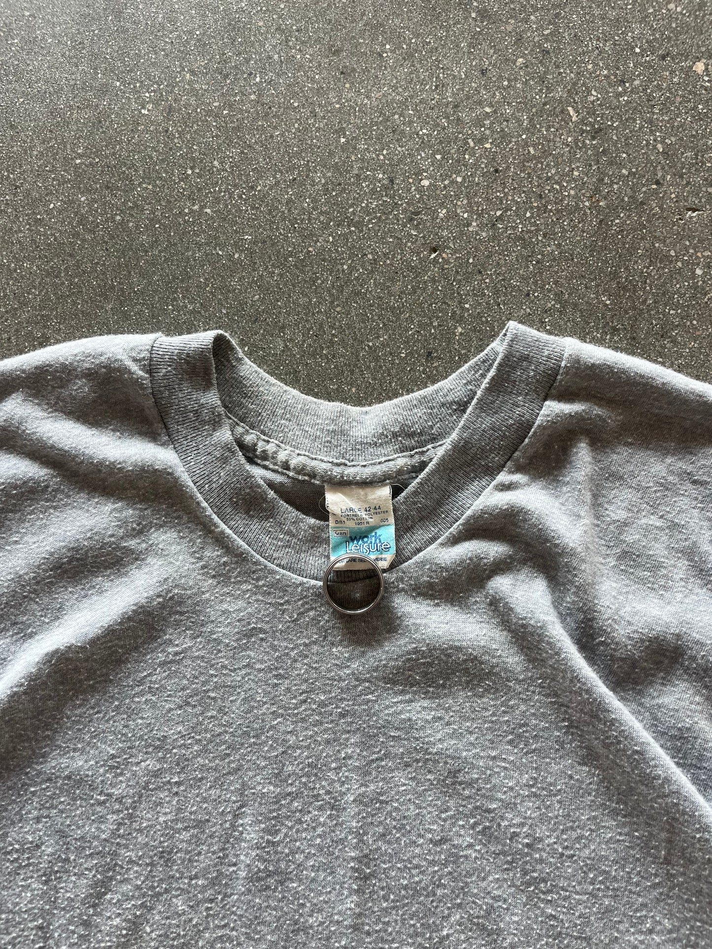 80’S HEATHER GRAY SELVEDGE POCKET TEE - M