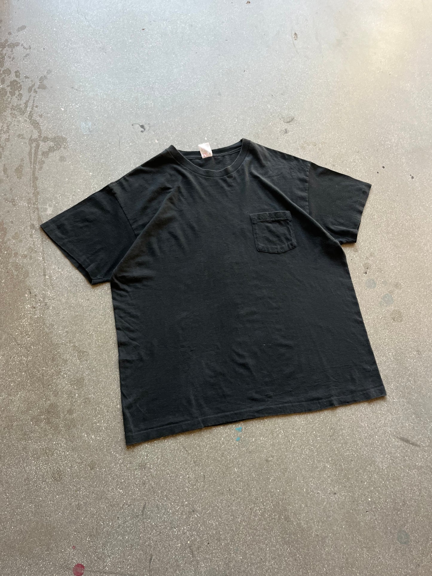 90’S BLACK SELVEDGE POCKET TEE - XL