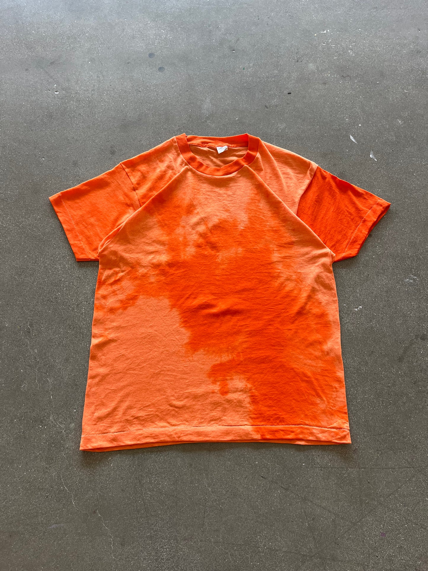 80’S SUNFADED ORANGE BLANK TEE - L