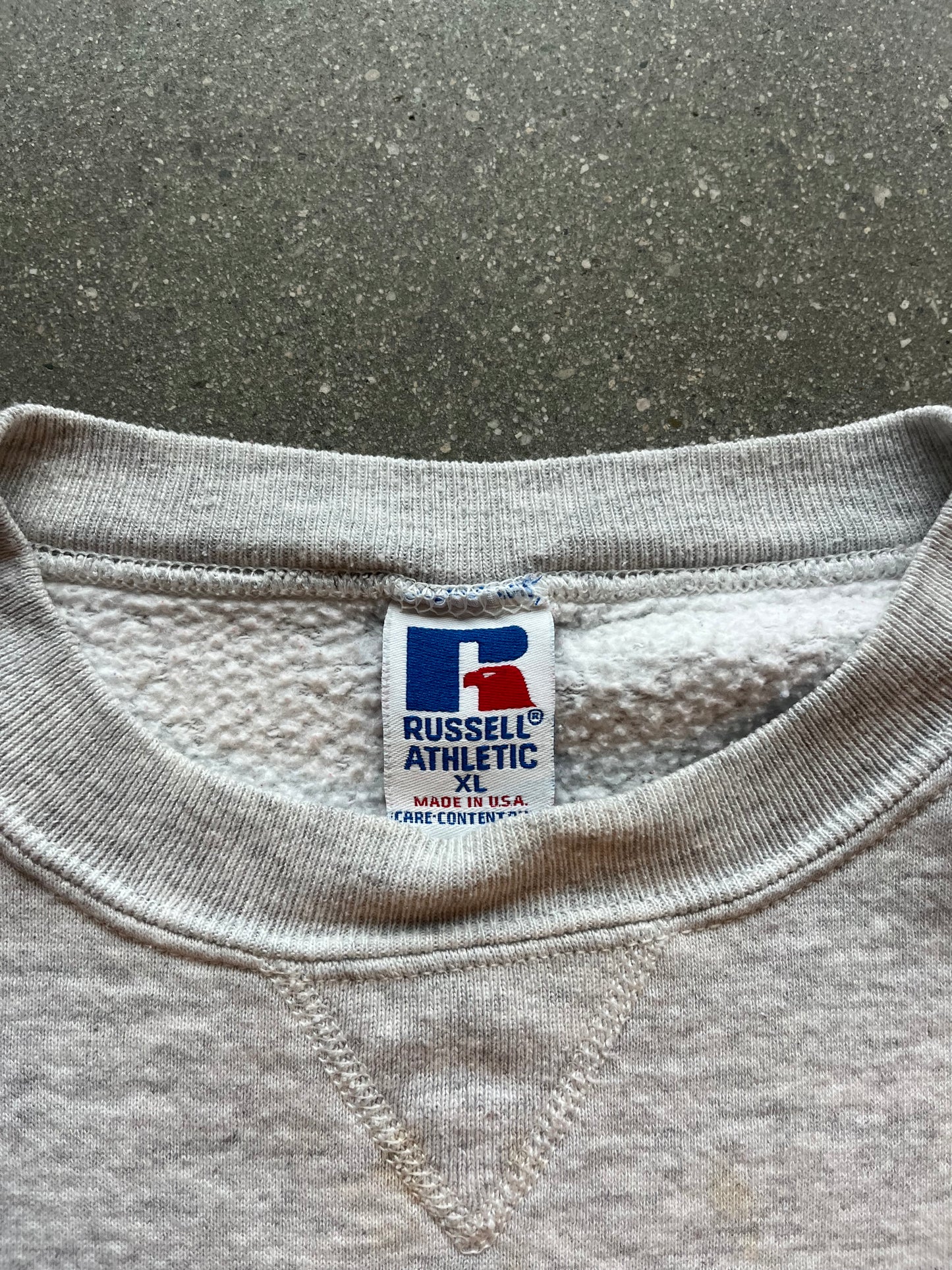 90’S HEATHER GRAY RUSSELL CREWNECK - BOXY L