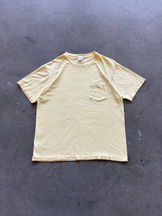 80’S TOWNCRAFT BANANA YELLOW POCKET TEE - L/XL