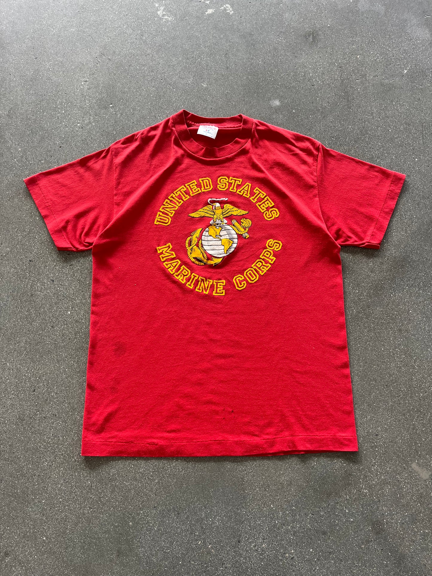 90’S RED “USMC” TEE - L