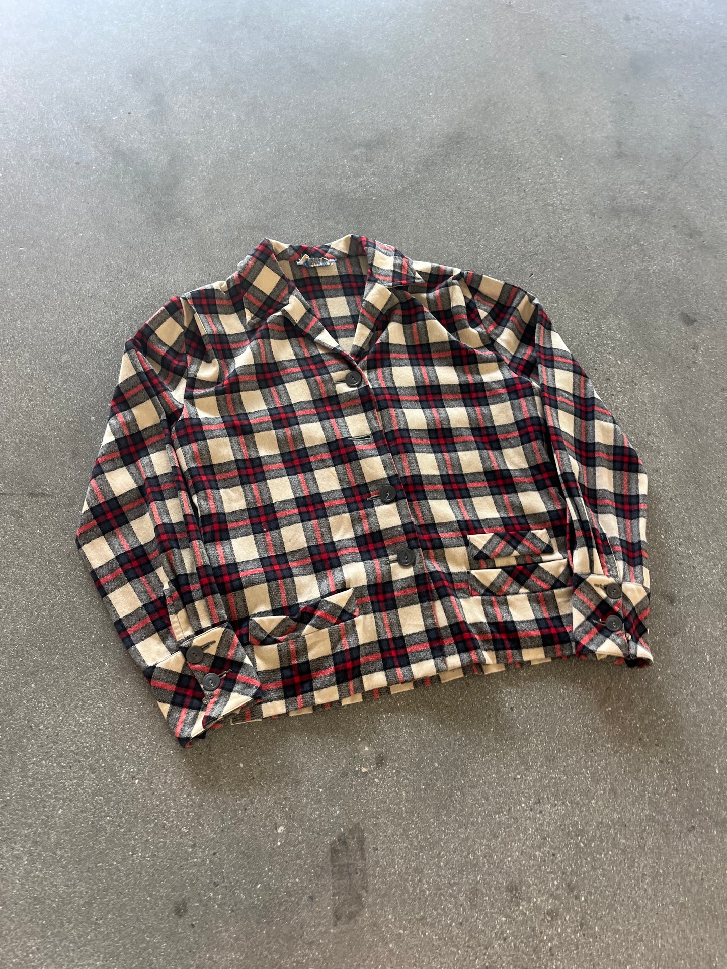 50’S WOOL BOBBIE BROOKS PLAID FLANNEL - S/M