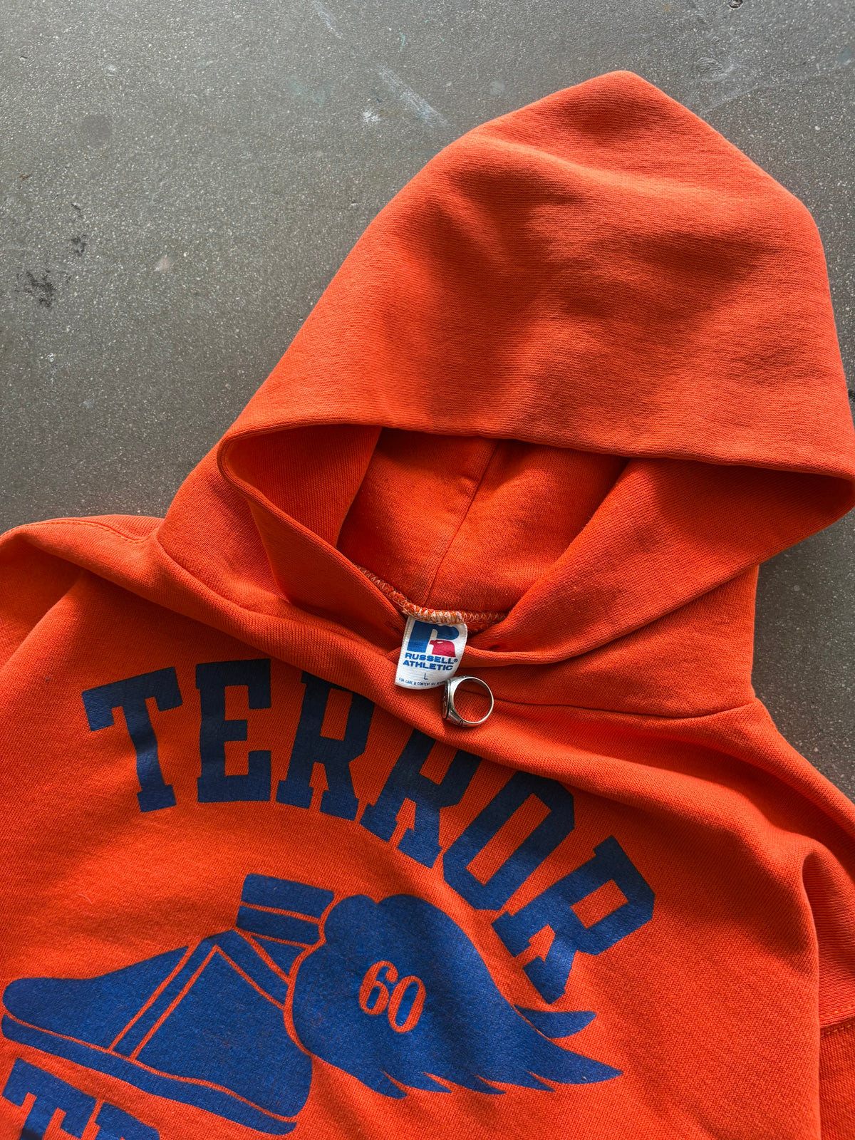 80’S ORANGE “TERROR TRACK” RUSSELL HOODIE - M/L