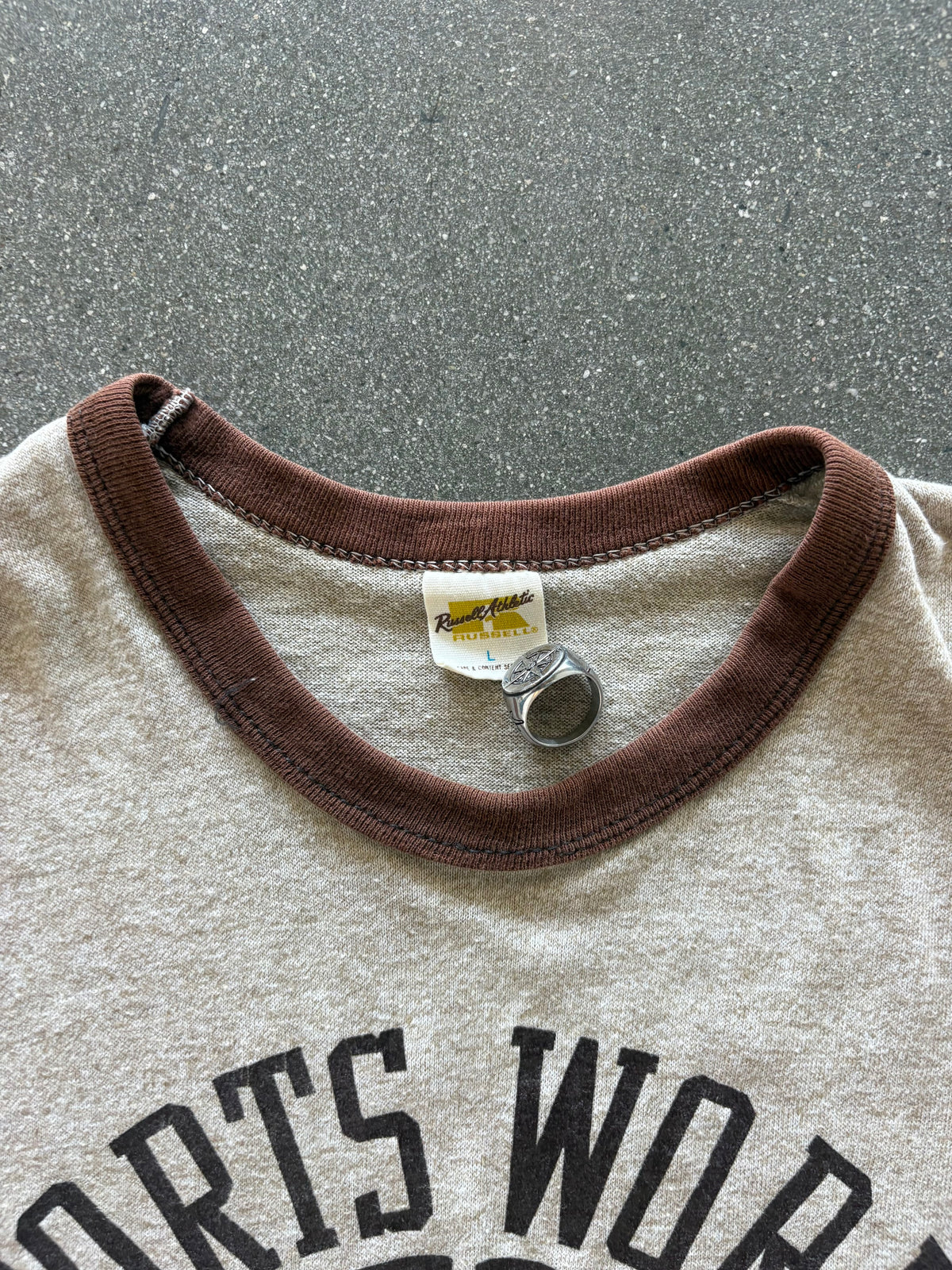 80’S BROWN “BASKETBALL CLASSIC” RUSSELL RINGER - M/L
