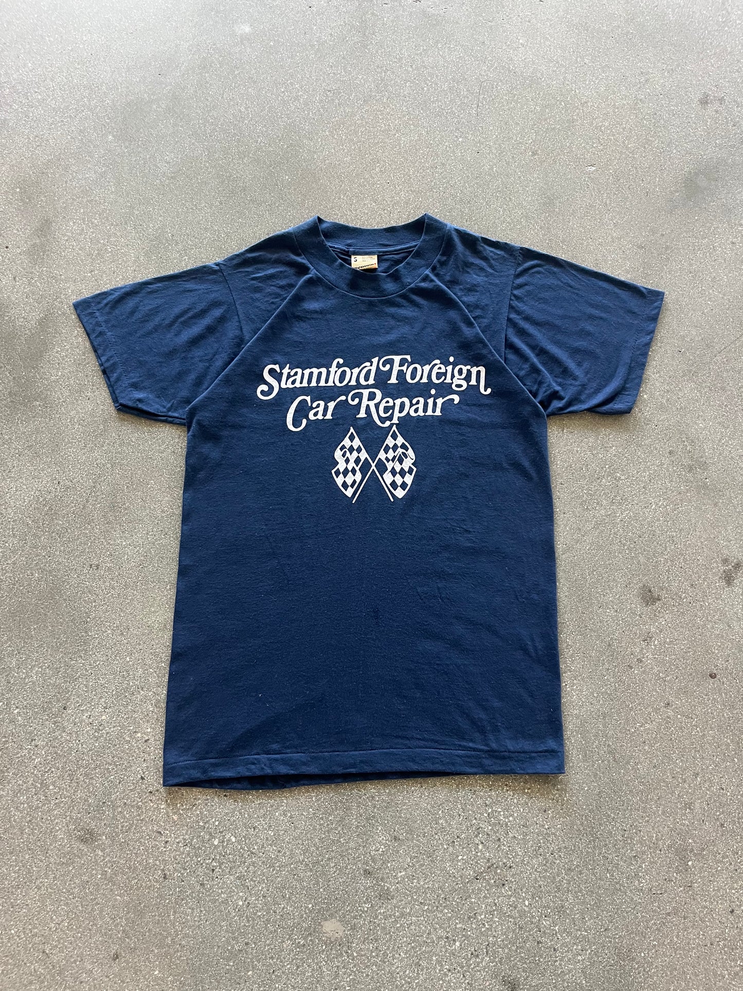 80’S NAVY “STAMFORD FOREIGN” TEE - S