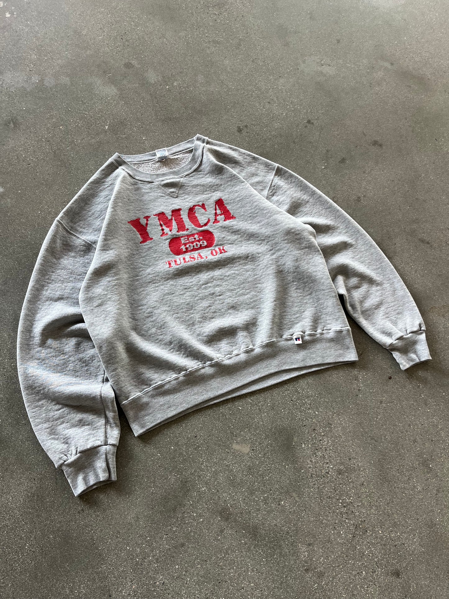 90’S GRAY YMCA RUSSELL CREWNECK - BOXY L