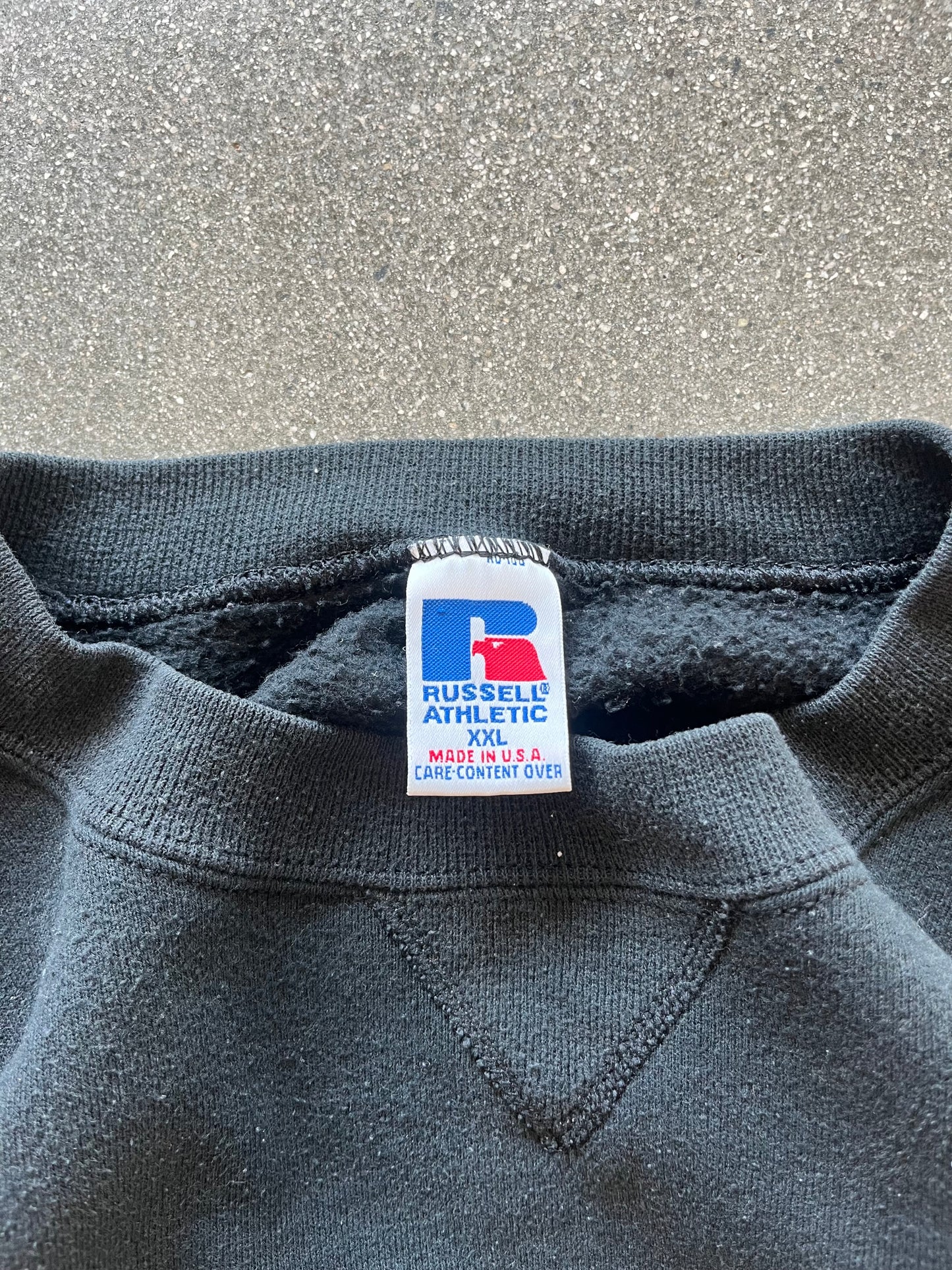 90’S BLACK RUSSELL ATHLETIC CREWNECK - BOXY XL/XXL