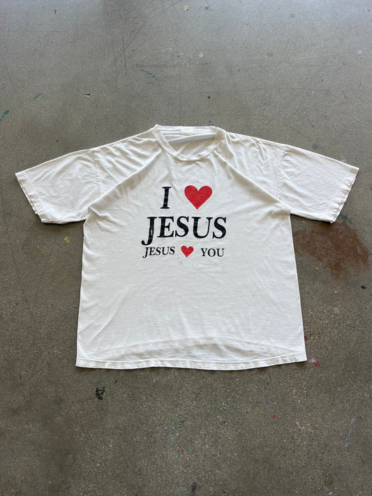 90’S “I <3 JESUS” TEE - BOXY L/XL