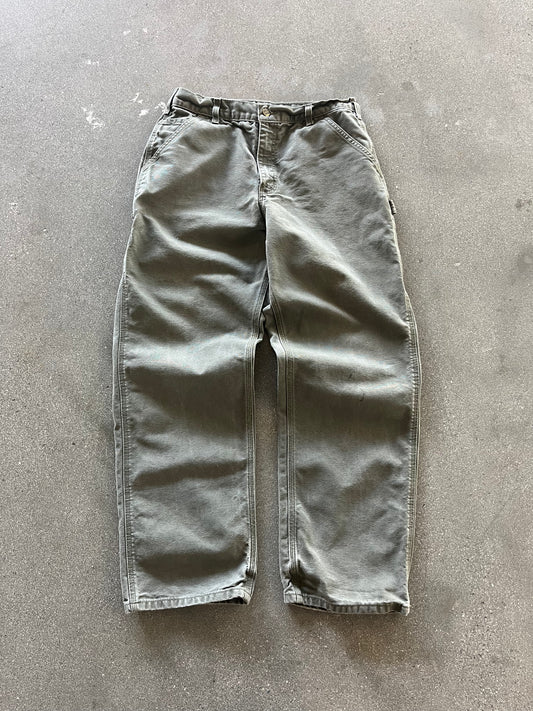 90’S FADED GREEN CARHARTT CARPENTER PANTS - 33