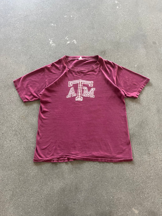 60’S MAROON “TEXAS A&M” TEE - L