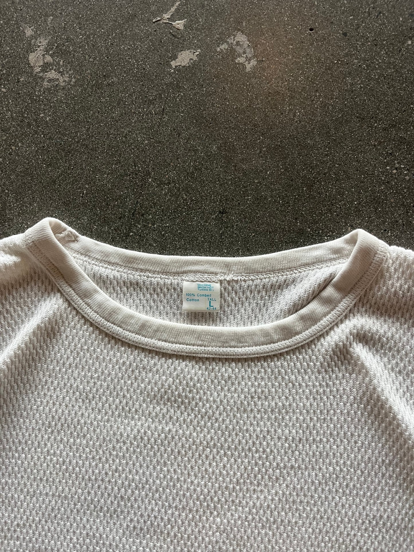 70’S CREAM WAFFLE THERMAL - BOXY M/L