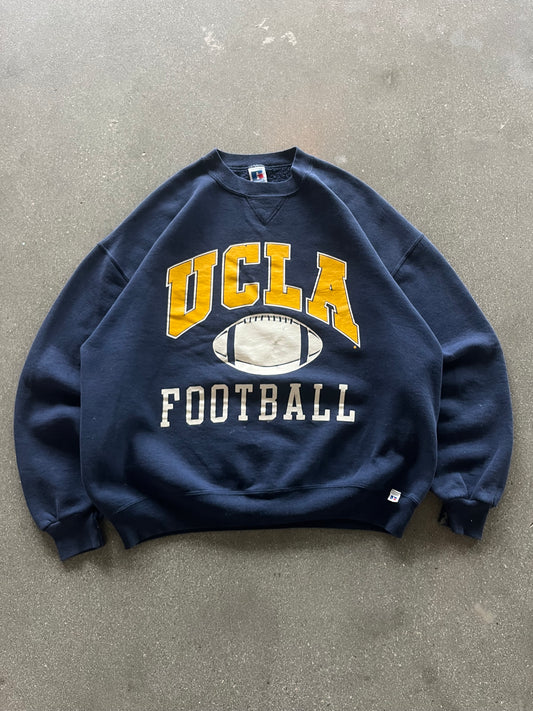 90’S NAVY “UCLA FOOTBALL” RUSSELL CREWNECK - BOXY L/XL