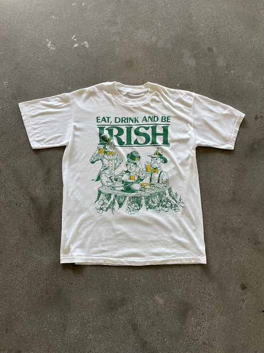 90’S “EAT DRINK AND BE IRISH!” TEE - L