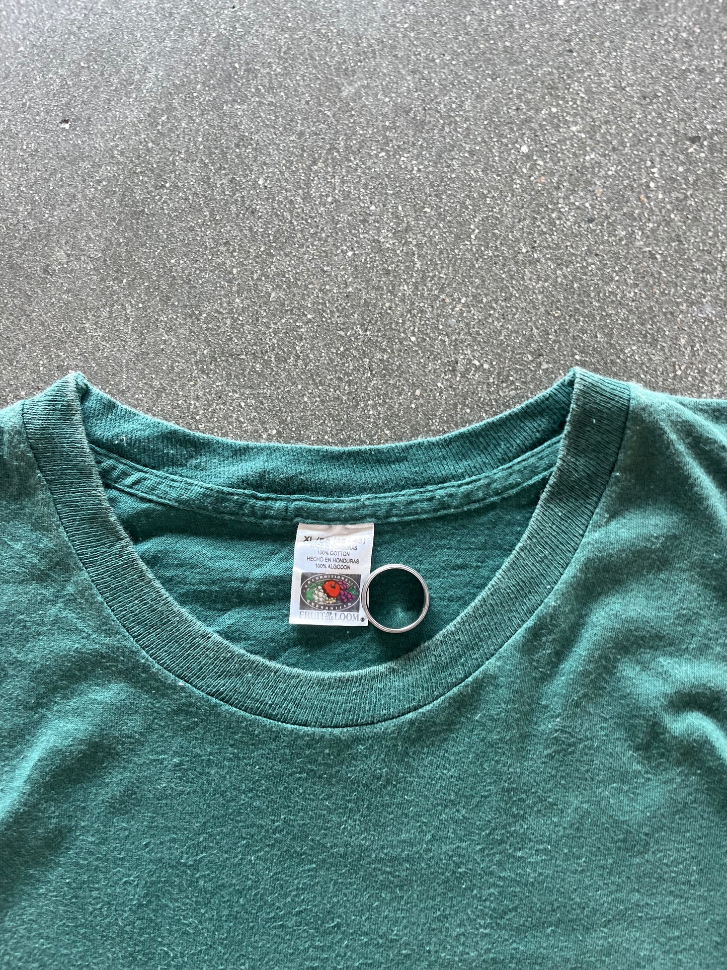 2000’S SUNFADED GREEN POCKET TEE - XL