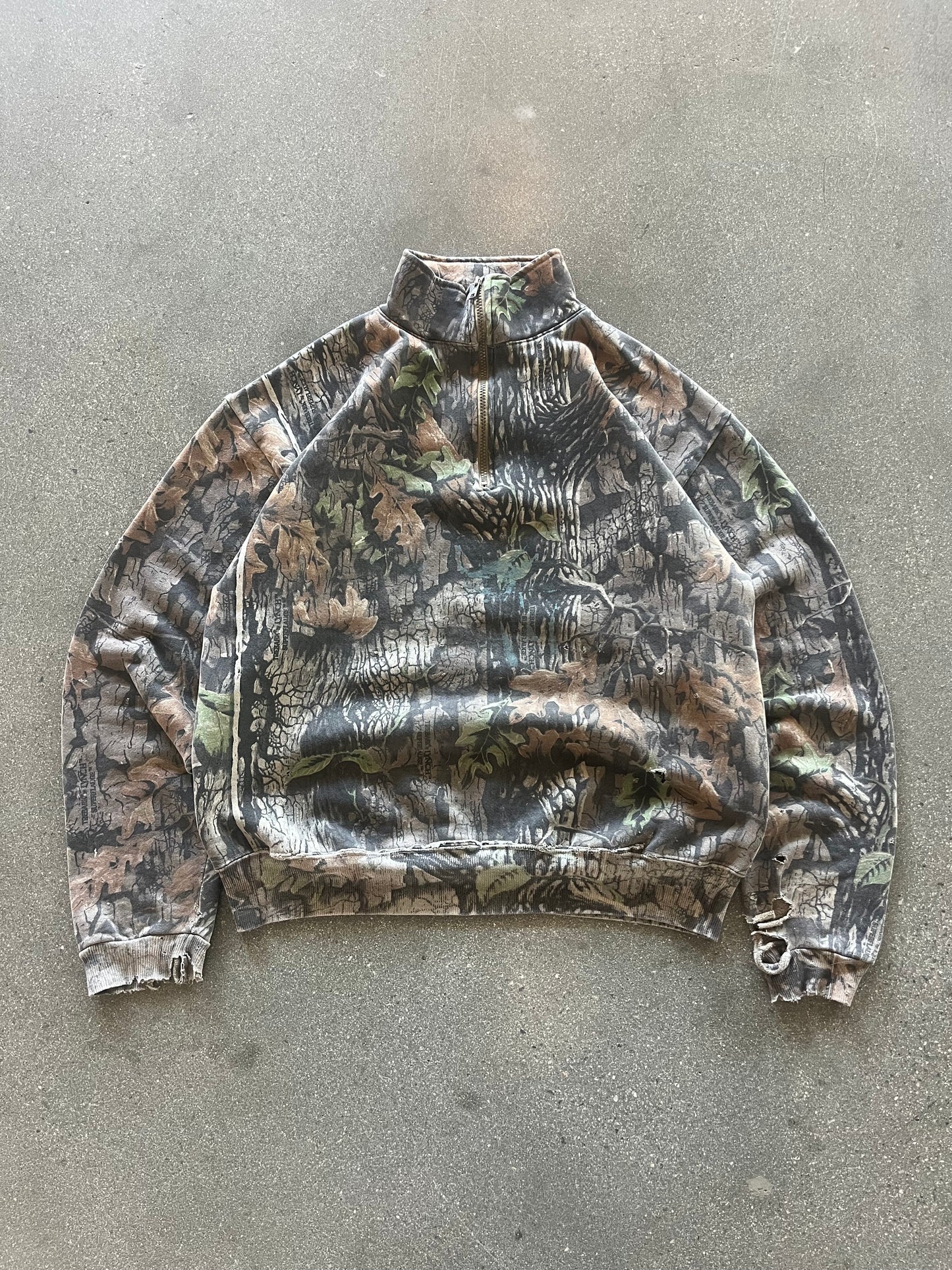 90’S REALTREE CAMO QUARTER ZIP - BOXY L