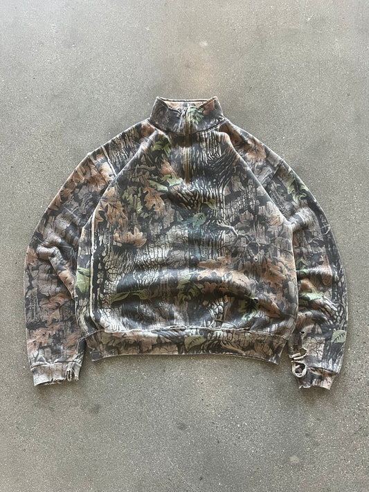 90’S REALTREE CAMO QUARTER ZIP - BOXY L