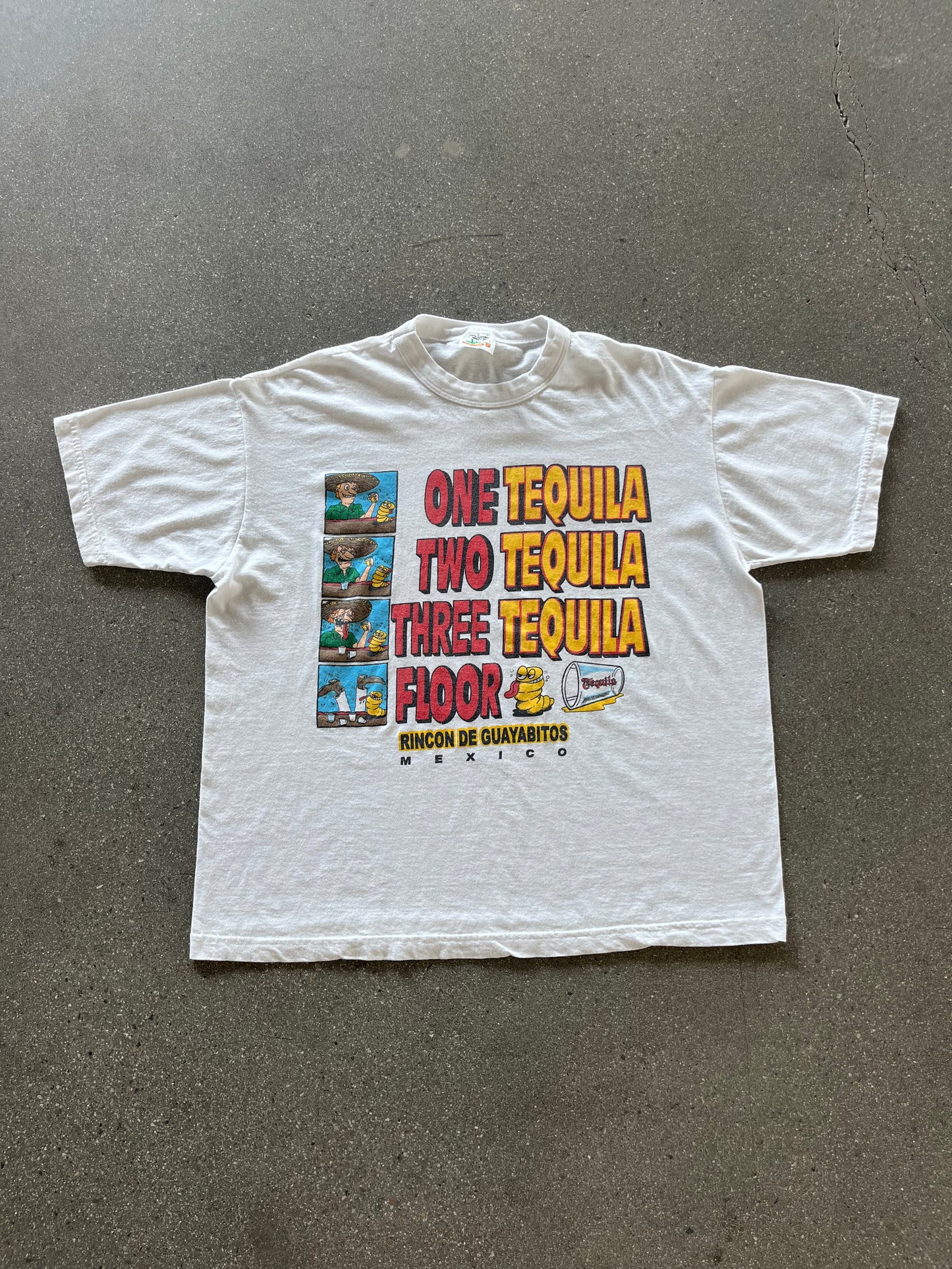 2000’S “ONE TEQUILA… FLOOR” TEE - BOXY L