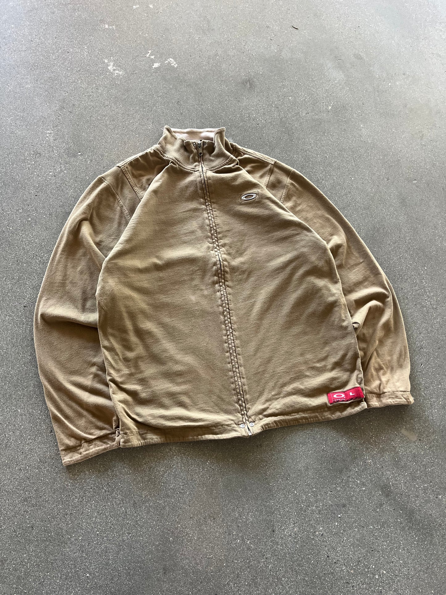 90’S CARAMEL OAKLEY ZIPUP JUMPER - L