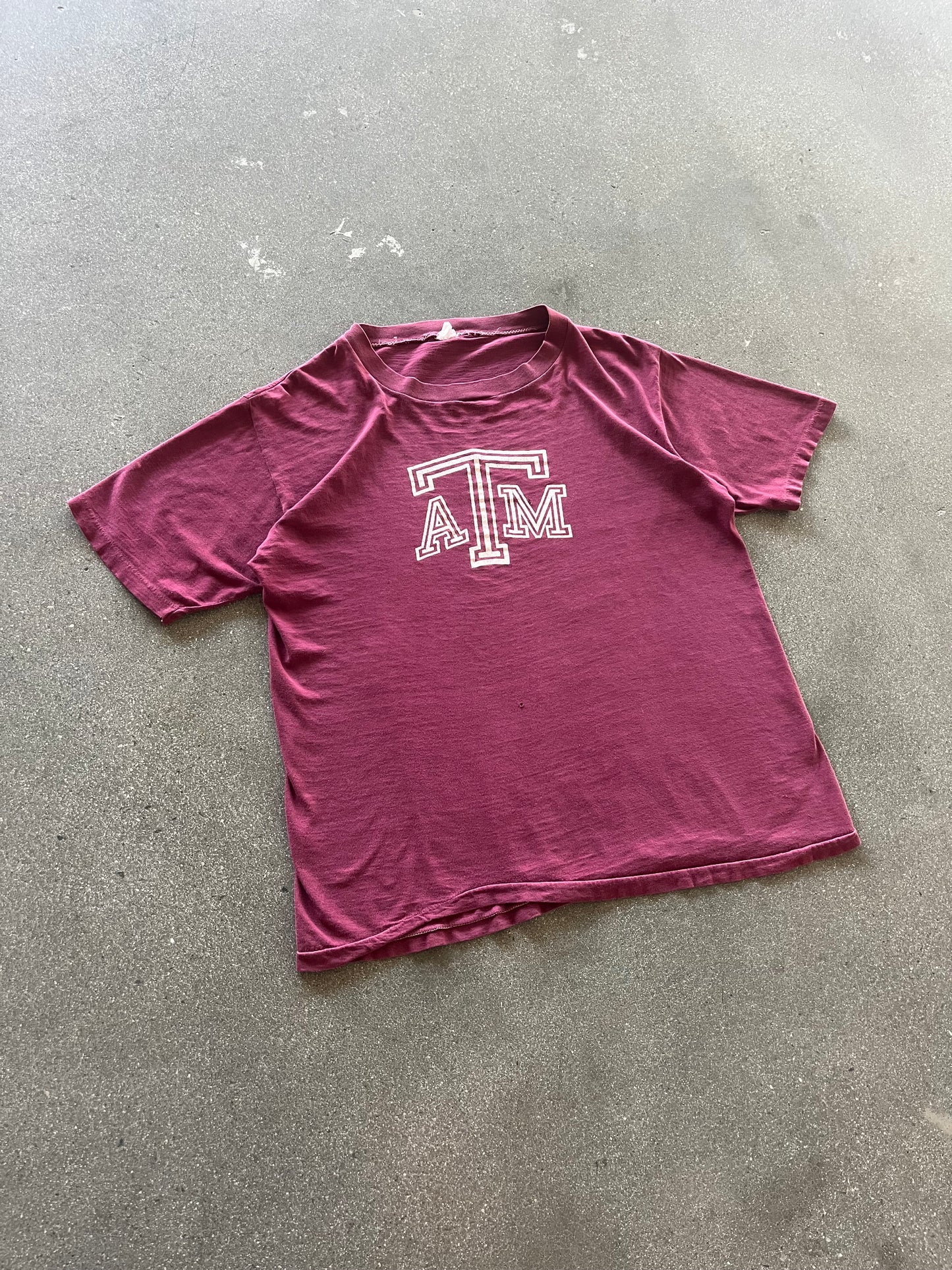 60’S MAROON “TEXAS A&M” TEE - L