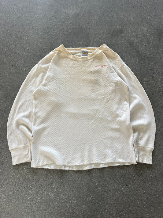 90’S CREAM CARHARTT WAFFLE THERMAL - L