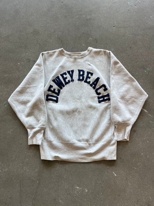 90’S “DEWEY BEACH” REVERSE WEAVE CREWNECK - M